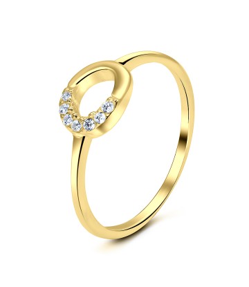 CZ Gold Plated Silver Rings NSR-1064-GP